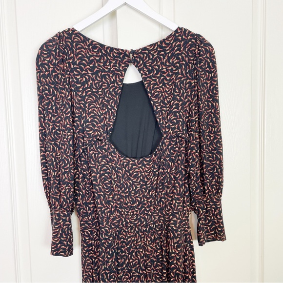 Anthropologie Maeve Chatham Geo Print Jersey Knit Midi Dress Cutout Back Sz M - Picture 8 of 13